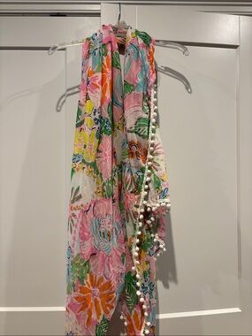 Lilly Pulitzer for Target Floral Multi-Color Pom Pom Scarf